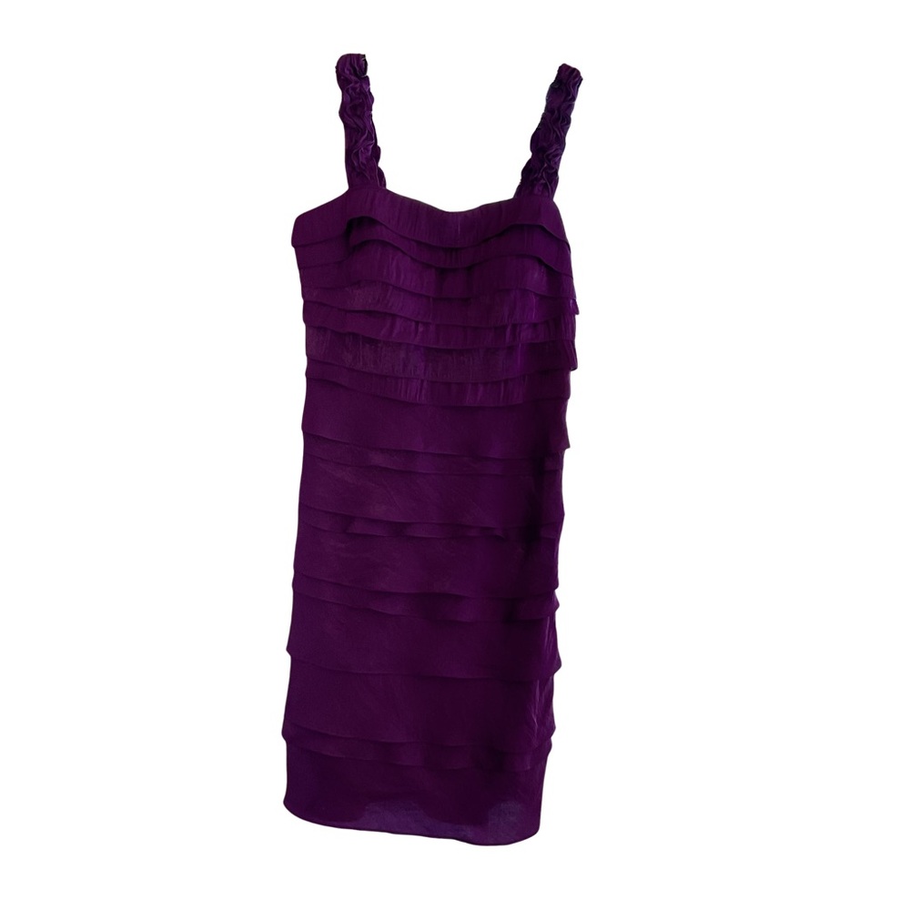 Signature by Sangria Layered Purple Mini Dress